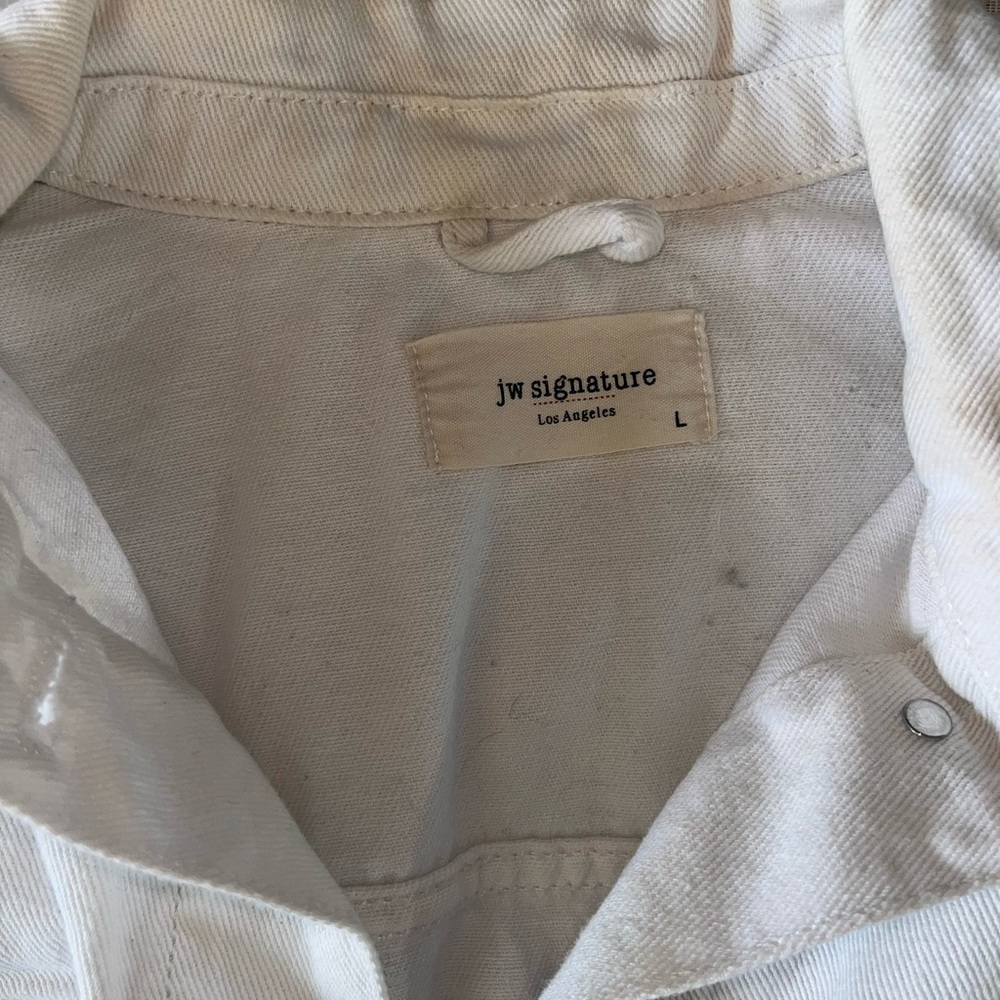 White Cropped Distressed Jacket - Picture 4 of 5
